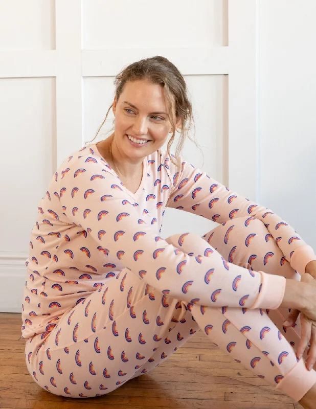 Women's Retro Rainbow Pajamas Plus size pajama sets