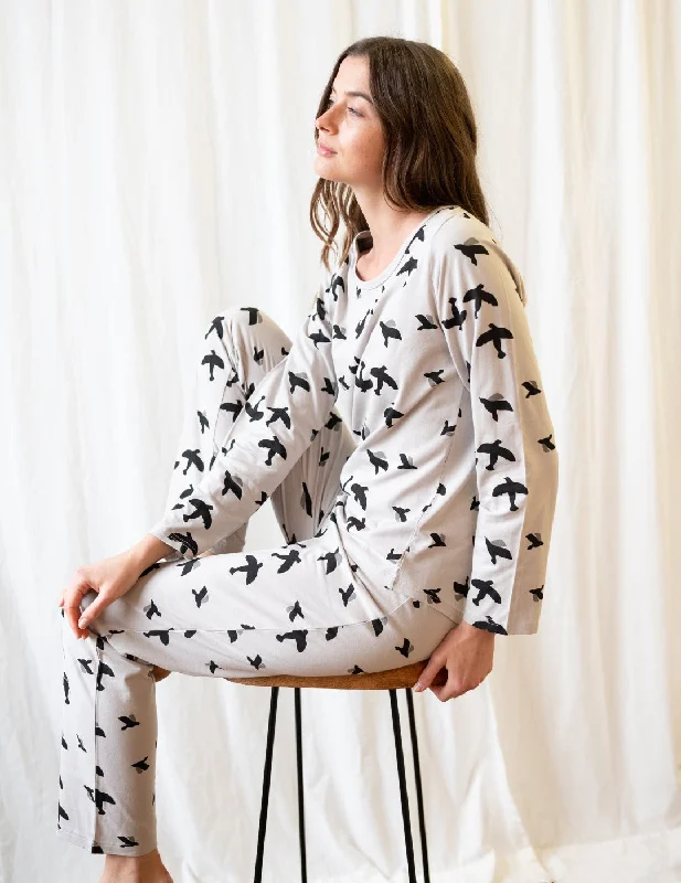 Women's Loose Fit Animal Print Pajamas Silk pajama sets