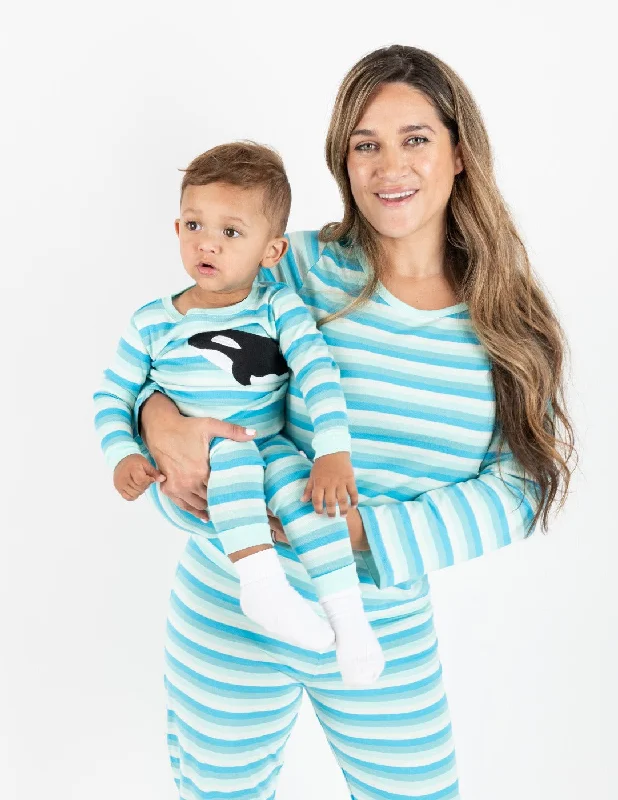 Women's Loose Fit Stripes Pajamas Custom pajama sets with names