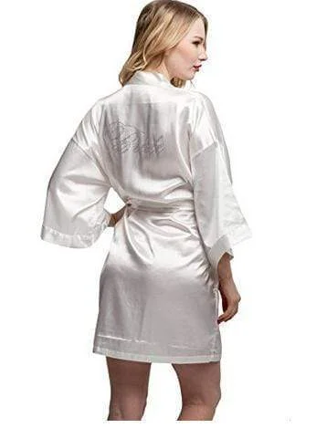 Silk Bridesmaid Robe - Women Short Satin Robes - Sleepwear Silk Satin Set