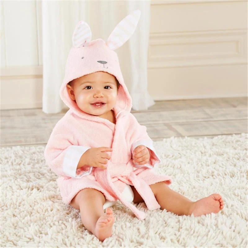 free shipping 2016 children's clothing boys girls Robes cartoon baby bathrobe Sleepwear Robe Pink rabbit bear panda Cozy Lace Robe