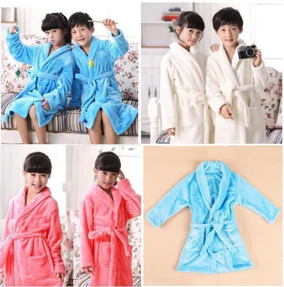 MIANLAIXIANG Free shipping 2017 Fashion Boys&Girls Toweling Robe Children's Coral Velvet Bathrobes Dressing Gown Kids Sleeveless Lace Robe