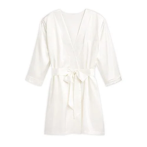 Silky Kimono Robe - White 1XL - 2XL (Pack of 1) Bridal Satin Gown