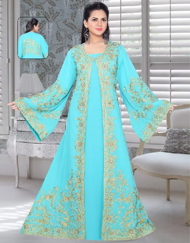 Two Piece Jacket Style Kaftan Soft Bridal Robe