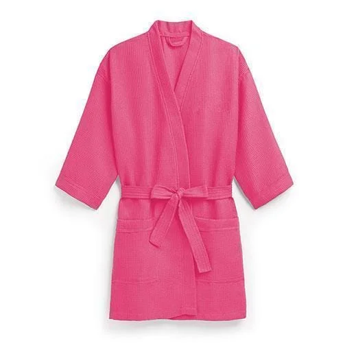 Waffle Kimono Robe - Fuchsia - Hot Pink (Pack of 1) Sleeveless Satin Gown