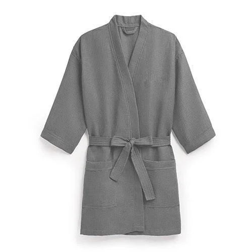 Waffle Kimono Robe - Grey (Pack of 1) Long Sleeve Gown