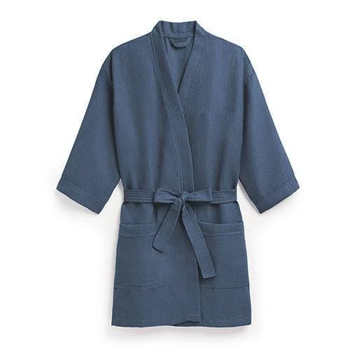 Waffle Kimono Robe - Navy (Pack of 1) Satin Bridal Set