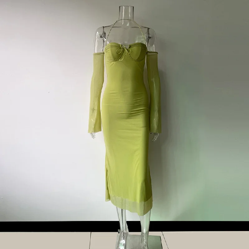 6656-Green Midi