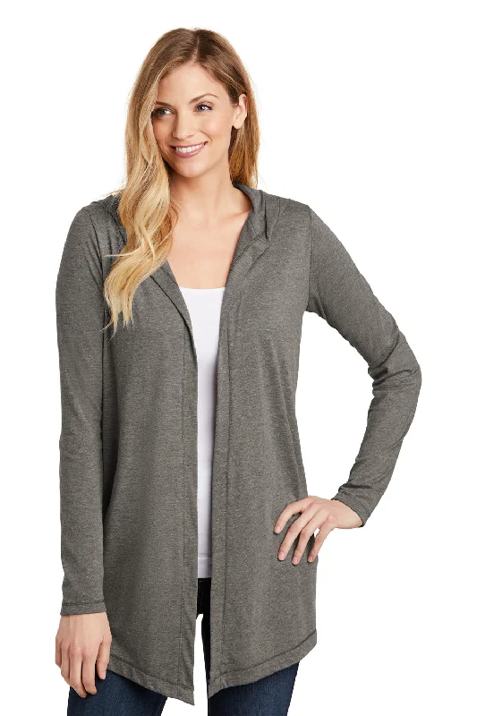 District Womens Perfect Tri Hooded Cardigan Sweater - Grey Frost Cheap sweaters