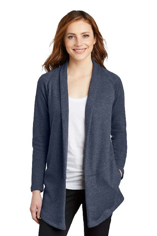 Port Authority Womens Long Sleeve Cardigan Sweater - Heather Estate Blue Men's wool sweaters discount