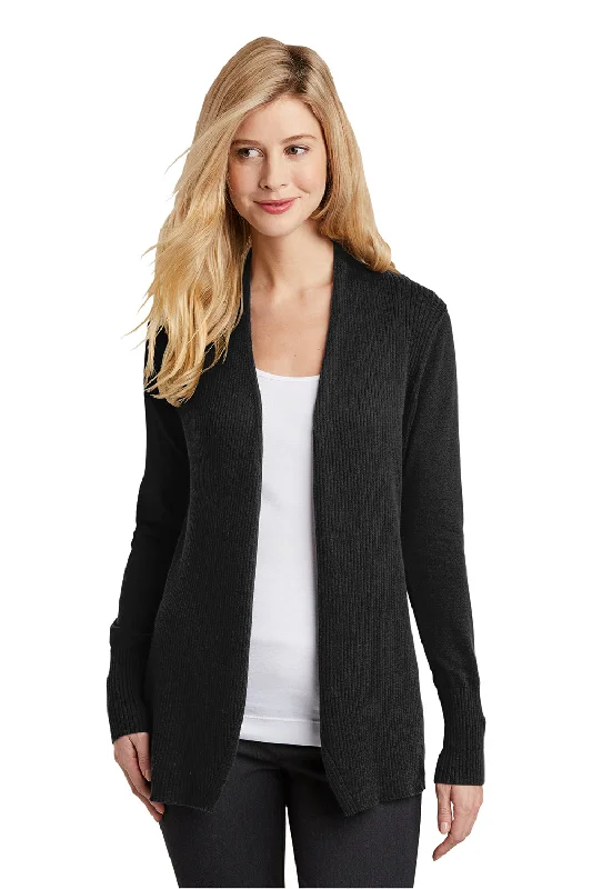 Port Authority Womens Long Sleeve Cardigan Sweater - Black Affordable sweaters