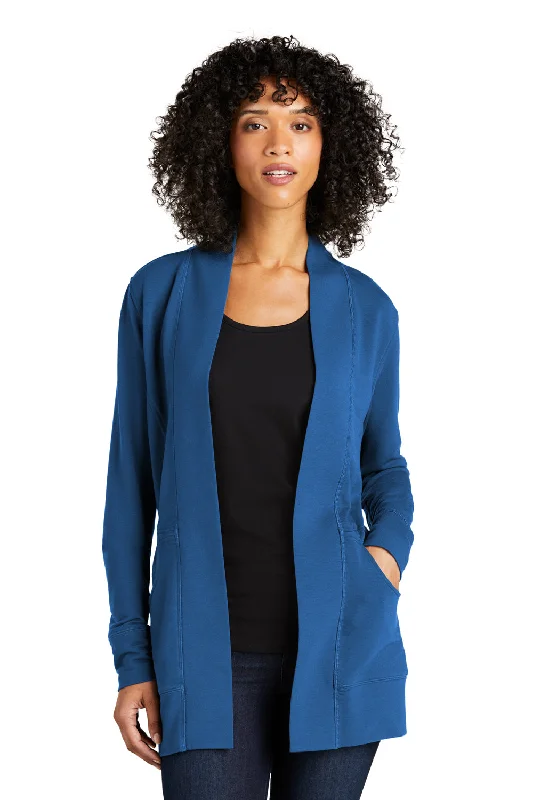 Port Authority Womens Microterry Snag Resistant Long Sleeve Cardigan Sweater - Aegean Blue Spring sweaters