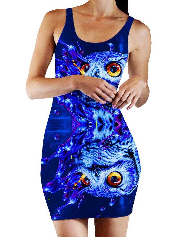 Lucid Owl Bodycon Mini Dress Velvet mini dresses