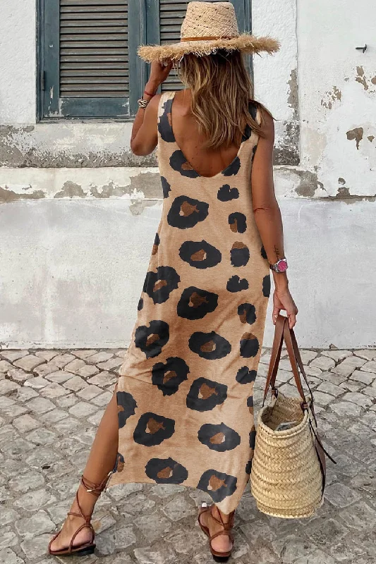 Sassy Leopard Maxi Dress Cute floral print maxi dresses