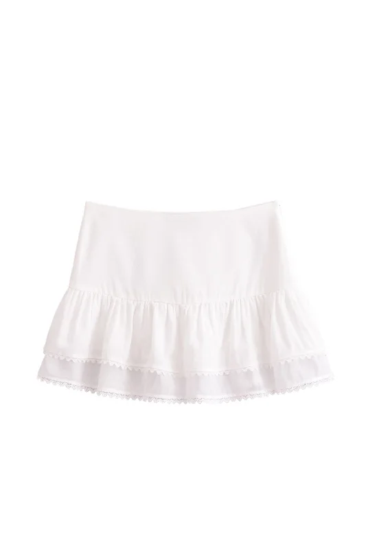 ‘Harper ’ Casual Layered Mini Cake Skirt （2 Colors) Sleek Mini Skirt