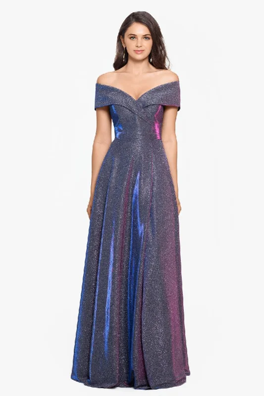 "Willow" Off the Shoulder Glitter Knit Gown Urban Outfitters party dresses