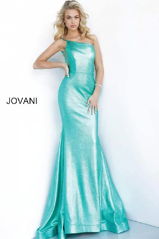 Jovani 02136 Prom Long One Shoulder Evening Dress Tiered party dresses