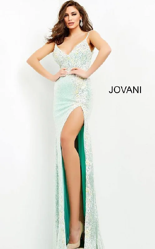 Jovani 06224 Prom Long Spaghetti Strap Formal Gown Best party dresses for wedding guests