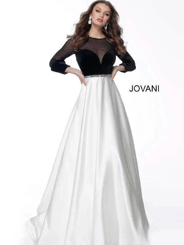 Jovani 62124 Satin A Line Long Formal Gown Designer party dresses