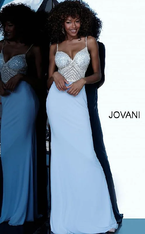 Jovani 63147 Prom Long Spaghetti Strap Formal Gown Street style party dresses