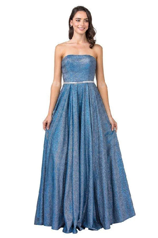 Long Formal Strapless Glitter Evening Prom Ball Gown Cotton party dresses