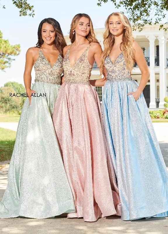 Rachel Allan Long Prom Dress Evening Gown Ruffled party dresses