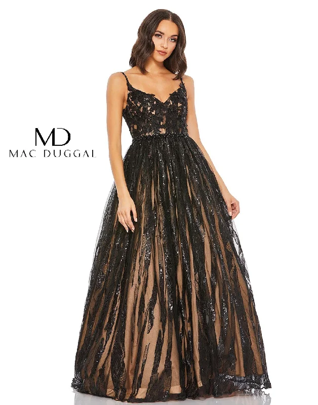 Mac Duggal 67563 Prom Long Spaghetti Strap Ball Gown Wrap party dresses