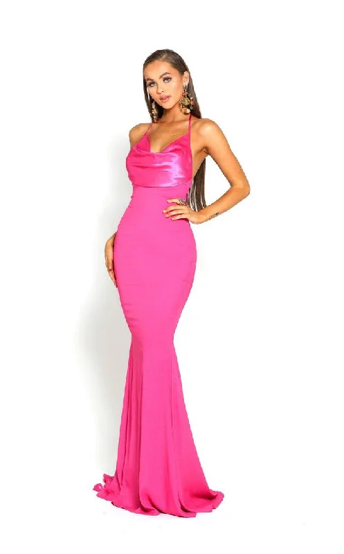 Portia And Scarlett 1911 Halter Long Mermaid Gown Satin party dresses