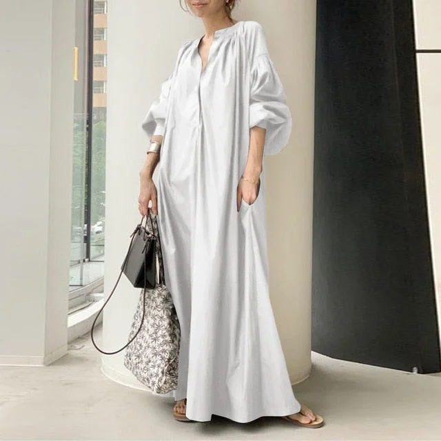 Amy Fashion - Casual Lantern Sleeve Vestidos Dress Off-shoulder unclassified dresses