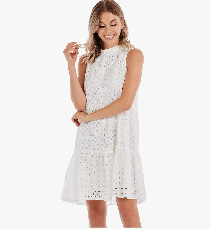 BILES EYELET DRESS WHITE Luxury unclassified dresses