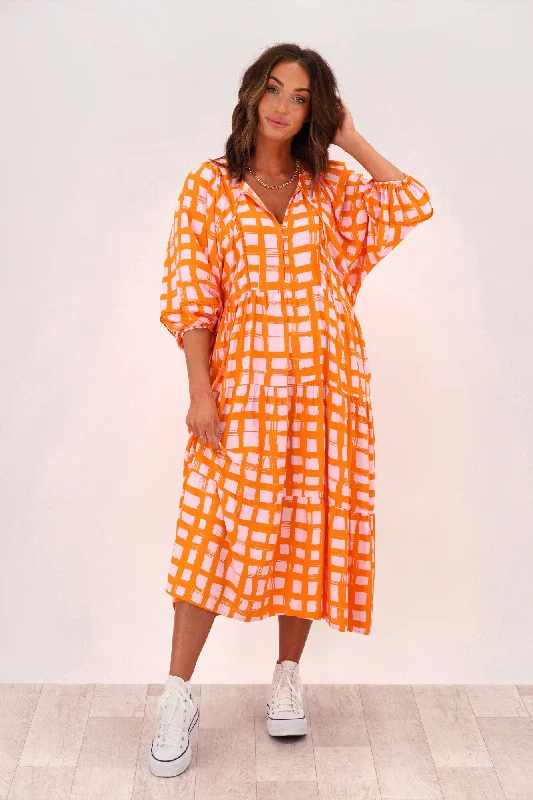 Boho Australia Eloise Dress Orange Mesh unclassified dresses