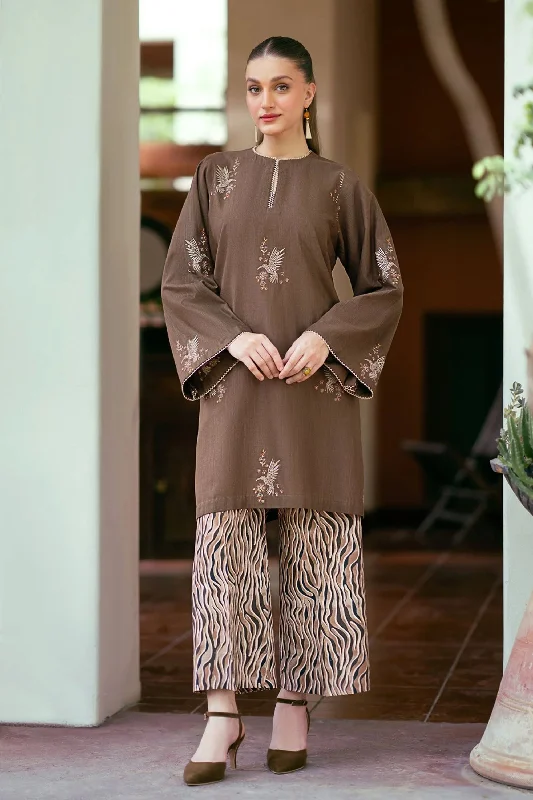 Brown Khadar Viscose 2pc Suit High-low unclassified dresses