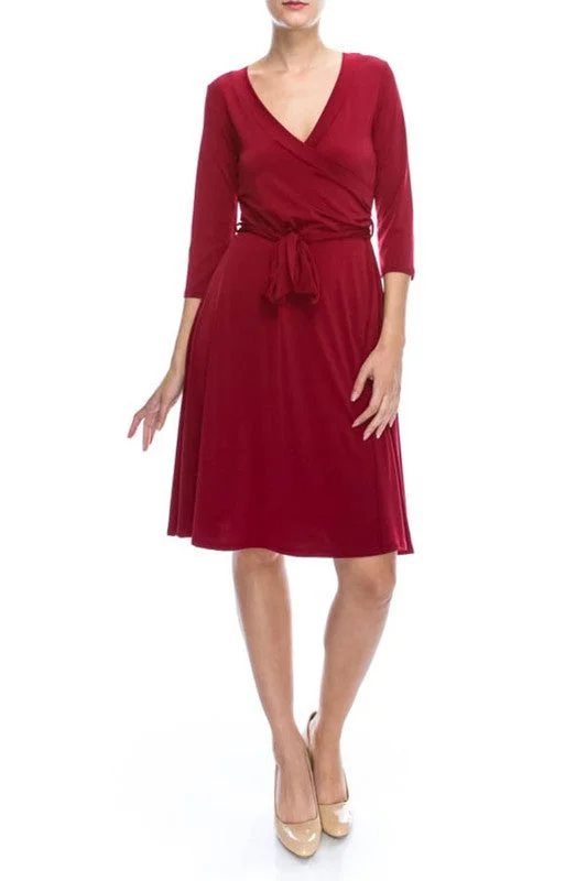 Celebration Red Wrap Dress Long sleeve unclassified dresses