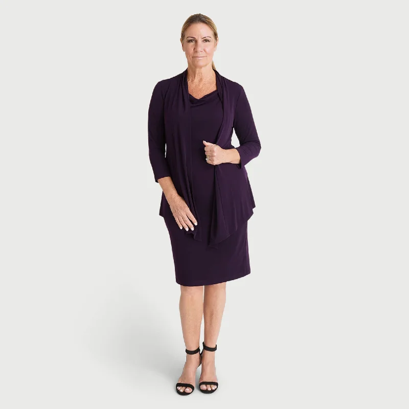 Effie Aubergine Cardigan Dress Lounge unclassified dresses