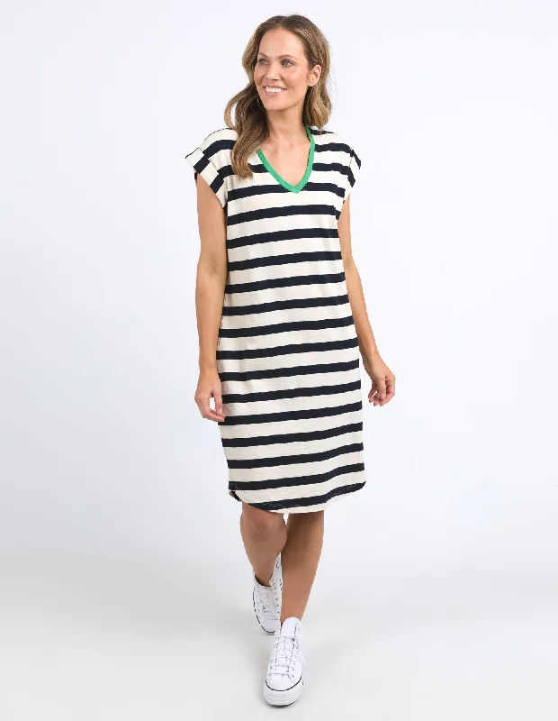 Elm Sunny Tee Dress Navy/White Stripe Casual chic unclassified dresses