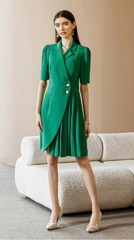 Emerald Elegance Wrap Dress Open-back unclassified dresses