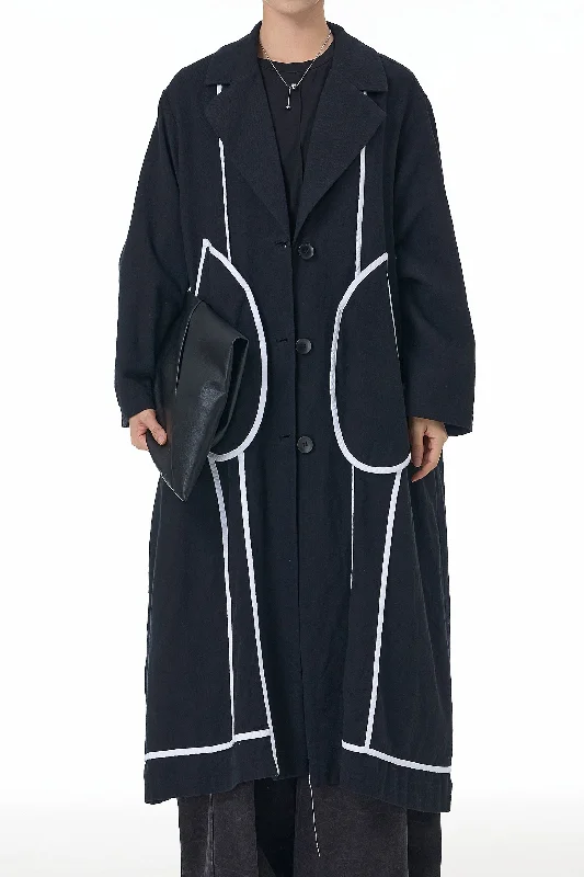 Flap And Flow Black Trench Coat Boho unclassified dresses