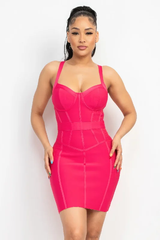 Sweetheart Wide Strap Bandage Dress Vacation unclassified dresses