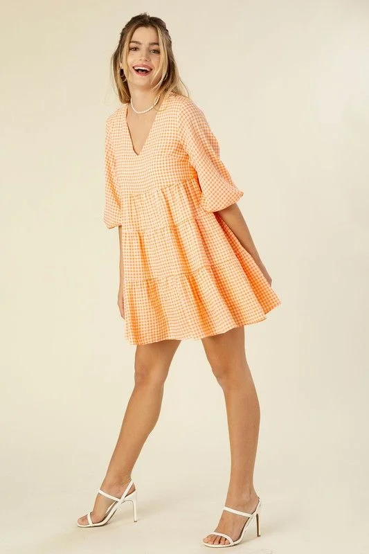 Lilou Gingham checked tiered dress Casual chic unclassified dresses