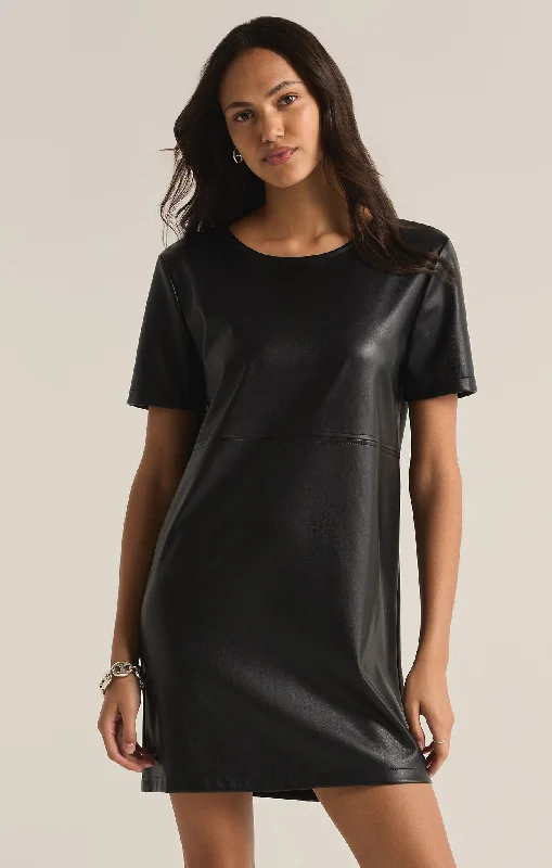 London Faux Leather Dress Metallic unclassified dresses