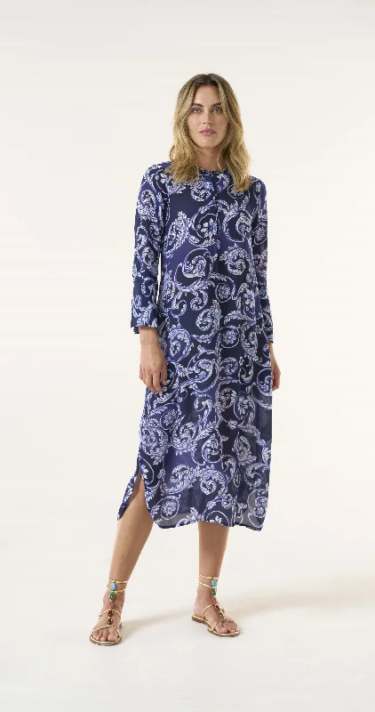 Long Genie Beco Navy Midi Maxi Outfit