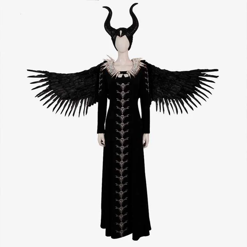 Maleficent 2 Angelina Jolie Witch dress cosplay costume Printed unclassified dresses