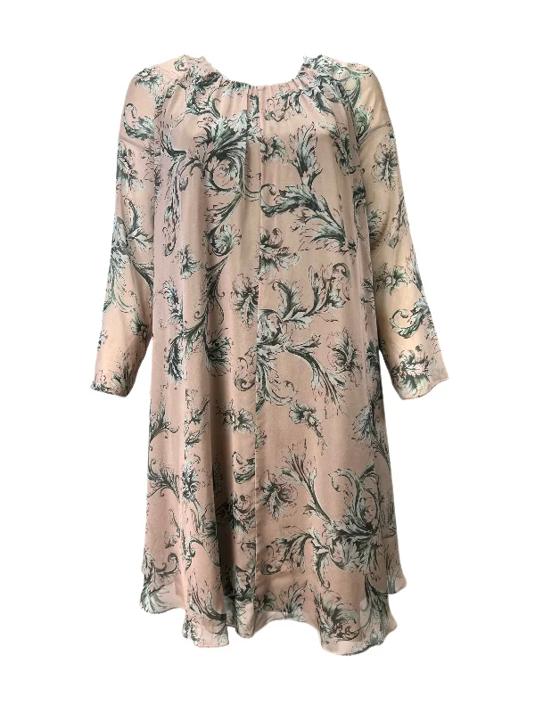 Marina Rinaldi Women's Pink Diploide Floral Printed Silk Shift Dress NWT Preppy floral dresses