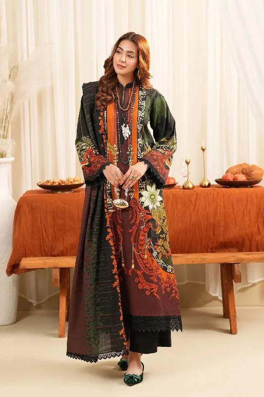 Multicolor Khadar 3PC Suit Dark color unclassified dresses