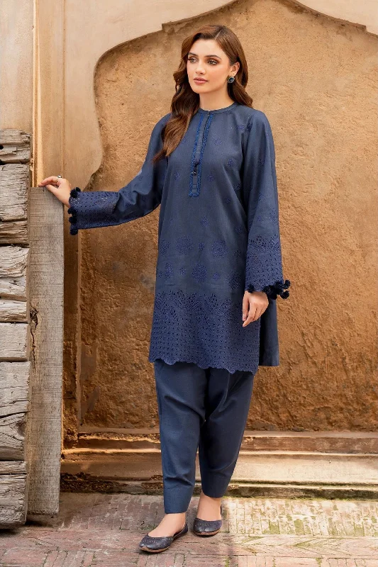 Navy Blue Khadar 2pc Suit Metallic unclassified dresses