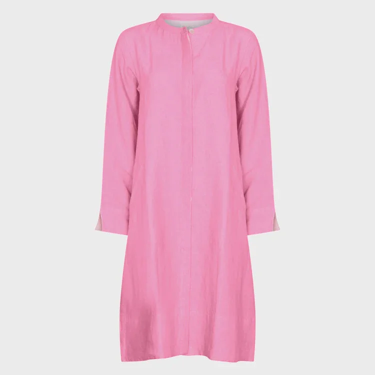 NOLOGO Super mix blush pink linen coat dress Office unclassified dresses