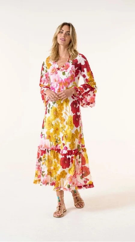 Flamenca long indi yellow Chic Maxi Dress