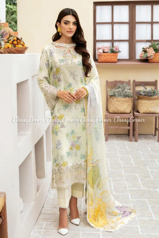 Pakistani Digital Printed Lawn Suit Comfortable floral dresses for everyday wear