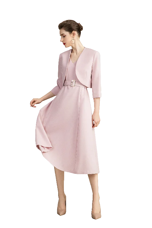 Two Piece Pink Blazer Dress Set Gothic unclassified dresses