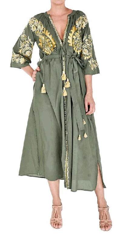 Pen Long Giant Paisley Tunic Vert Fonce Sexy Long Skirt